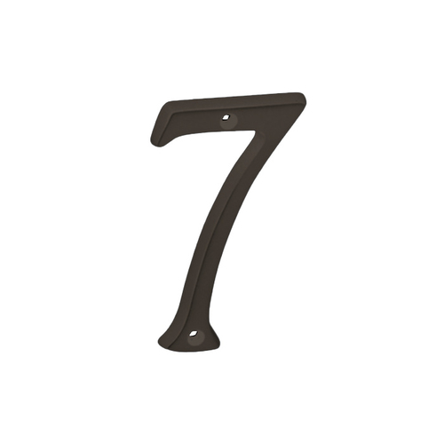 House Number, Character: 7, 4 in H Character, Bronze Character, Solid Brass