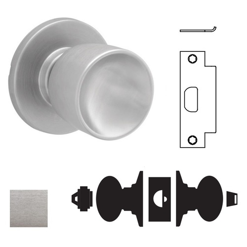 A53LD Tulip Entrance Lock, Satin Chrome