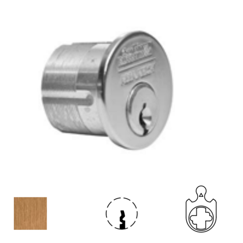 1010 Series Standard Security Mortise Cylinder Satin Bronze