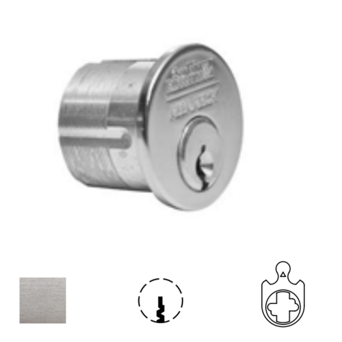 1010 Series Standard Security Mortise Cylinder Satin Chrome