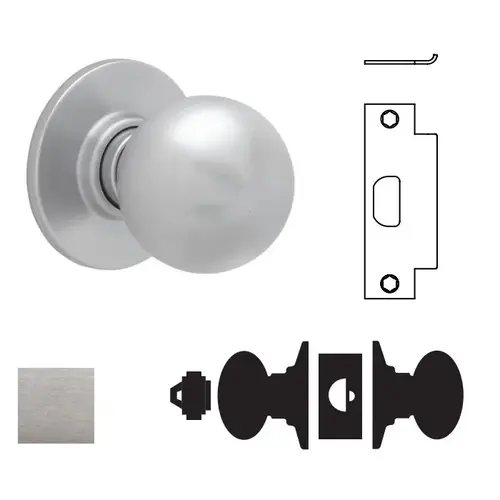 A70LD Orbit Classroom Lock, Satin Chrome