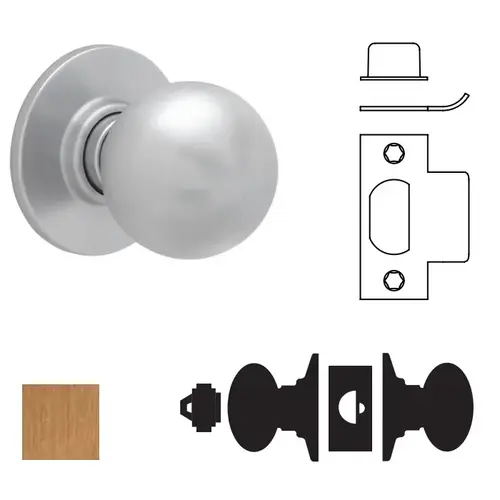 A80PD Orbit Storeroom Lock, Satin Bronze