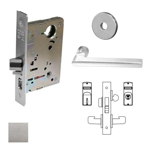 8200 Series 8224 Room Door Lockset Less Cylinder Satin Chrome