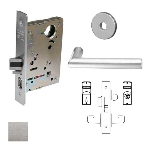 8200 Series 8224 Room Door Lockset Less Cylinder Satin Chrome