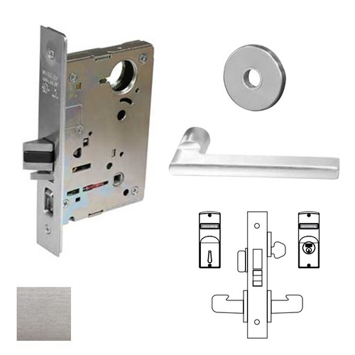 8200 Series 8225 Dormitory/Exit Lockset Less Cylinder Satin Chrome