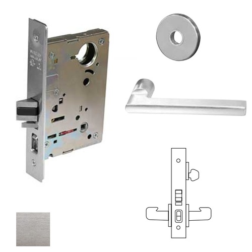 8200 Series 8255 Office/Entry Lockset Less Cylinder Satin Chrome