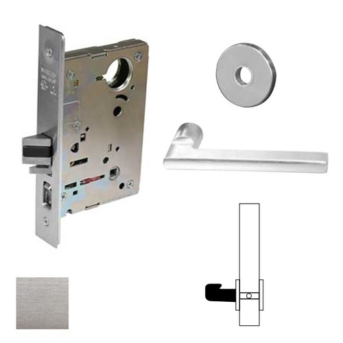 Single Dummy Mortise Lock with MD Lever and LN Rose Satin Chrome Finish