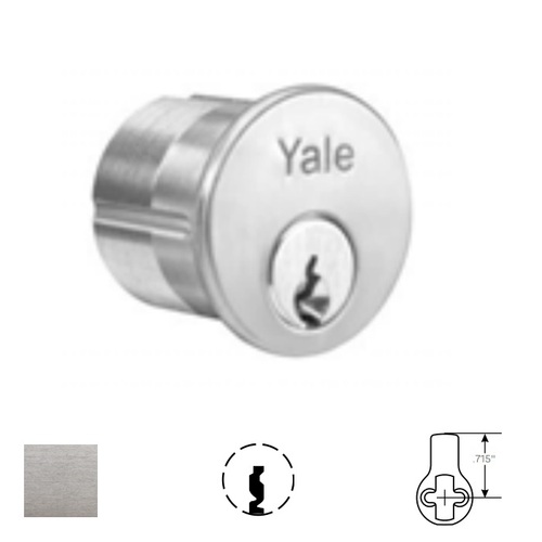 1152 Standard Mortise Cylinder for Cast Iron, Satin Chrome