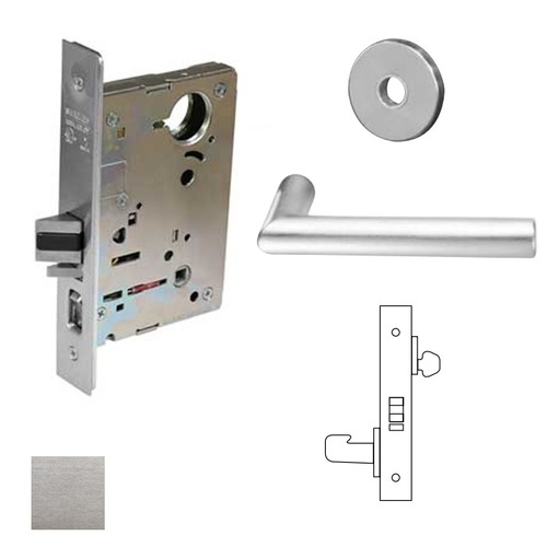 8200 Series 8206 Storeroom/Service Lockset Less Cylinder Satin Chrome