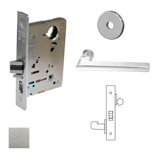 8200 Series 8206 Storeroom/Service Lockset Less Cylinder Satin Chrome