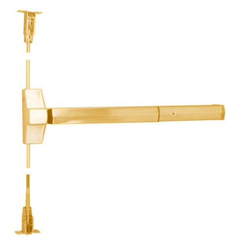 7120 Fire Rated Concealed Vertical Rod Exit Device, Bright Polished Brass