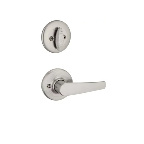 Delta Lever Interior Single Cylinder Handleset Trim Satin Nickel