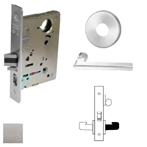 8200 Series 8205 Office/Entry Lockset Less Cylinder Satin Chrome