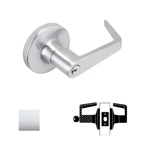 T Series Storeroom Lock, Bright Polished Chrome