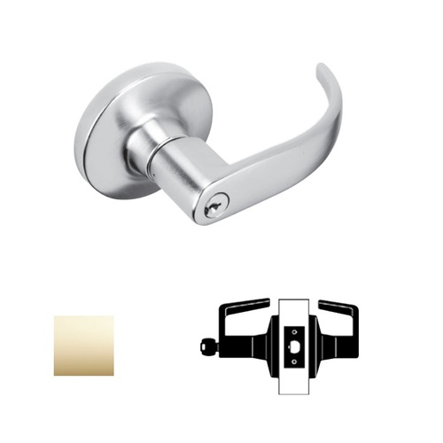 T Series Classroom Lock, Bright Polished Brass