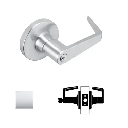 T Series Classroom Lock, Bright Polished Chrome