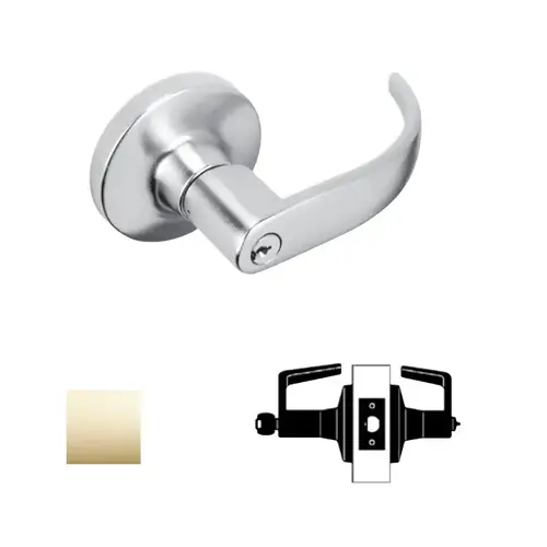 T Series Entry/Office Lock, Bright Polished Brass