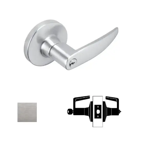 T Series Entry/Office Lock, Satin Chrome