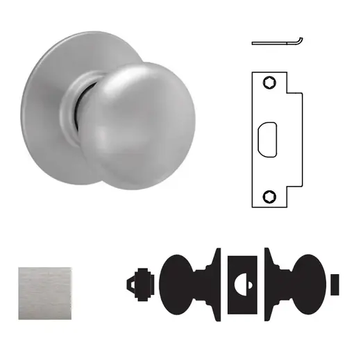 A85LD Plymouth Faculty Restroom Lock, Satin Chrome