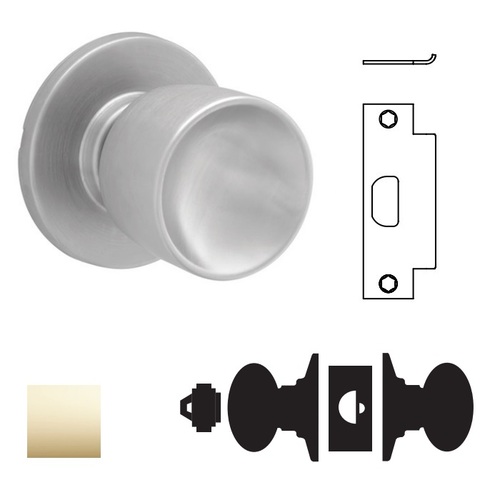 A80PD Tulip Storeroom Lock, Bright Polished Brass