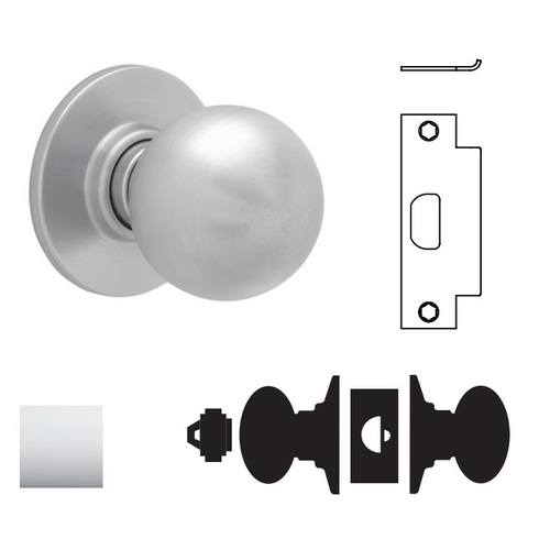 A70LD Orbit Classroom Lock, Bright Polished Chrome