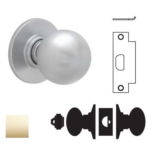 A70LD Orbit Classroom Lock, Bright Polished Brass