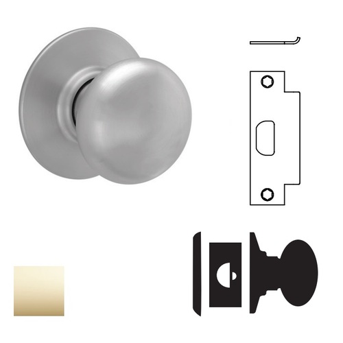 A25D Plymouth Exit Lock, Bright Polished Brass