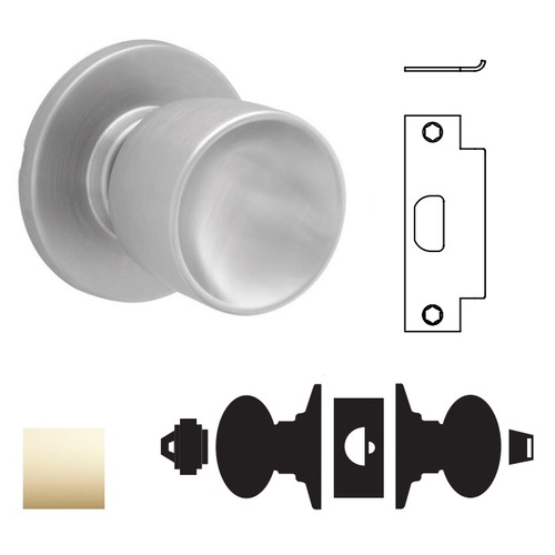 A53LD Tulip Entrance Lock, Bright Polished Brass