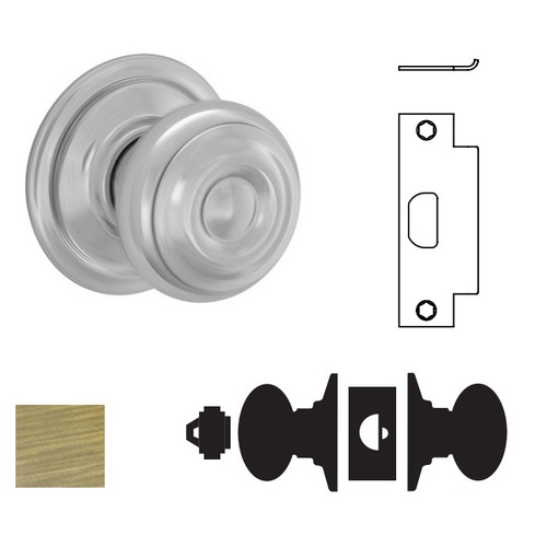 A80LD Georgian Storeroom Lock, Satin Brass Blackened