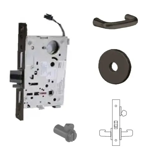 8271-12V Electrified Single Cylinder Mortise Lock Oil Rubbed Dark Bronze