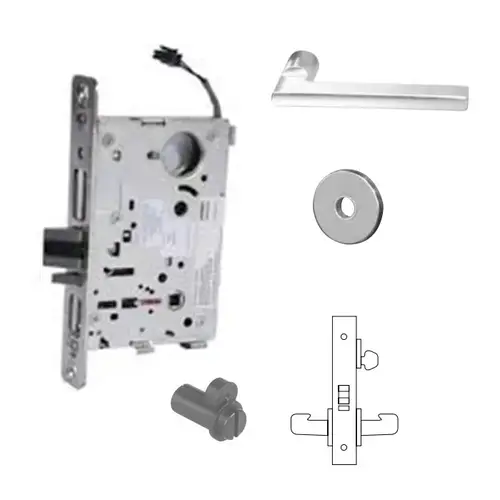 8270-12V Electrified Single Cylinder Mortise Lock Satin Chrome