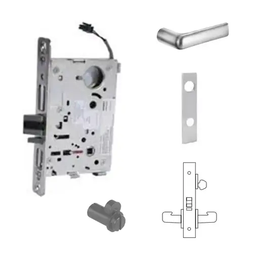 8271-24V Electrified Single Cylinder Mortise Lock Satin Chrome