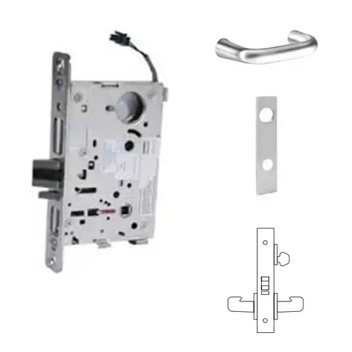 8271-12V Electrified Single Cylinder Mortise Lock Satin Chrome