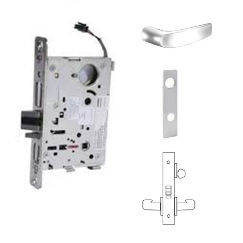 8271-12V Electrified Single Cylinder Mortise Lock Satin Chrome