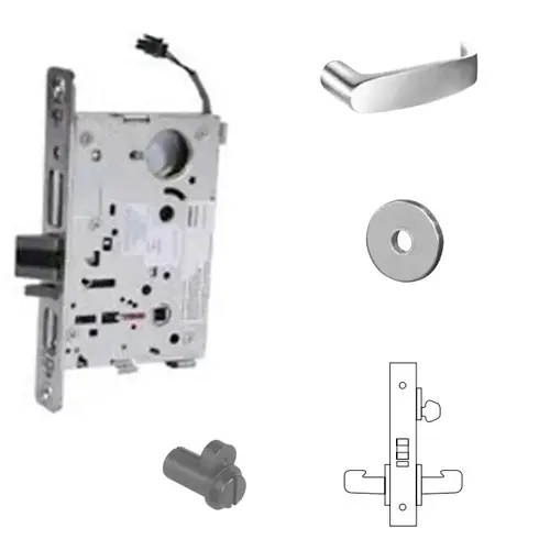 RX-8271-12V Electrified Single Cylinder Mortise Lock Satin Chrome