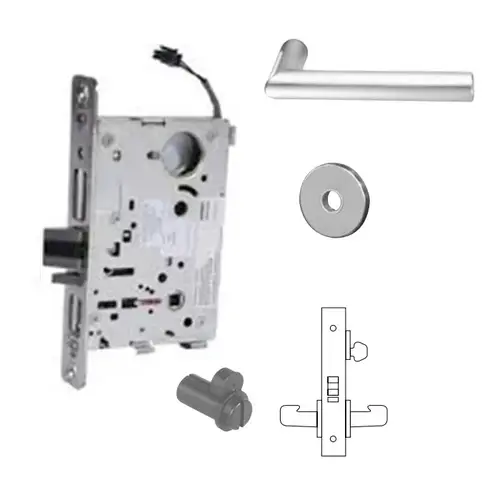 8271-24V Electrified Single Cylinder Mortise Lock Satin Chrome