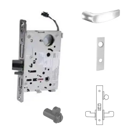 RX-8271-12V Electrified Single Cylinder Mortise Lock Satin Chrome