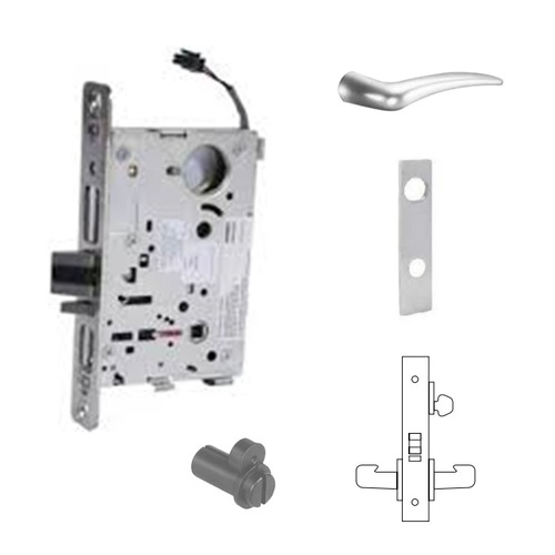 8271-12V Electrified Single Cylinder Mortise Lock Satin Chrome