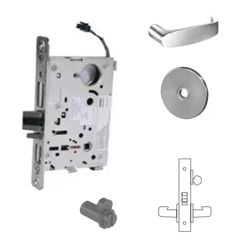 RX-8270-12V Electrified Single Cylinder Mortise Lock Satin Chrome