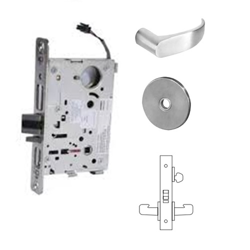 8271-24V Electrified Single Cylinder Mortise Lock Satin Chrome