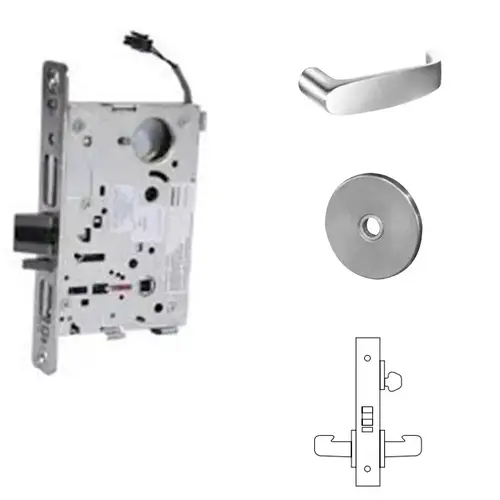 RX-8271-12V Electrified Single Cylinder Mortise Lock Satin Chrome