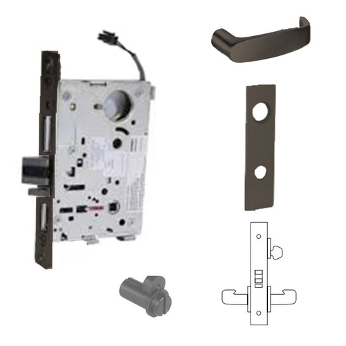 8270-12V Electrified Single Cylinder Mortise Lock Oil Rubbed Dark Bronze