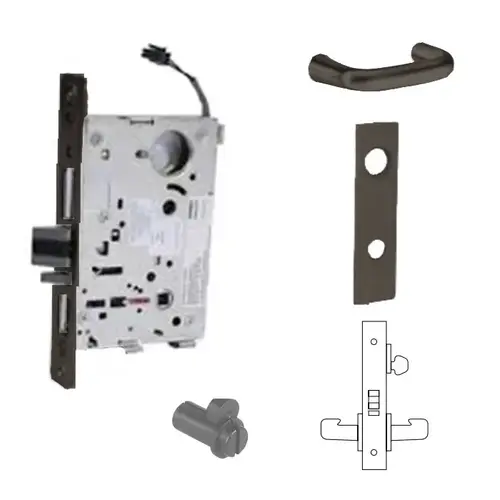 8271-12V Electrified Single Cylinder Mortise Lock Oil Rubbed Dark Bronze