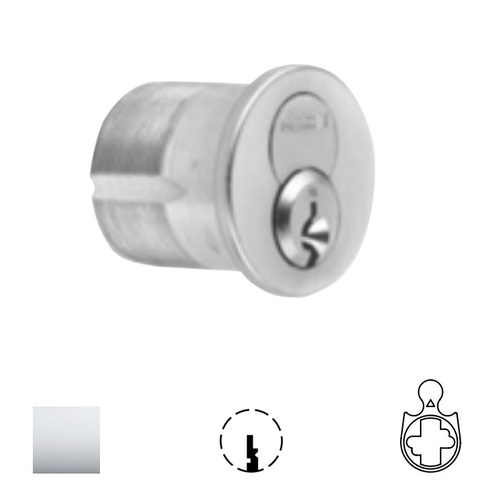 1080 Series IC Mortise Cylinder Bright Polished Chrome