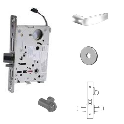 8270-12V Electrified Single Cylinder Mortise Lock Satin Chrome