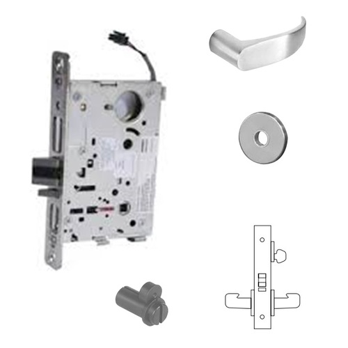 8270-12V Electrified Single Cylinder Mortise Lock Satin Chrome