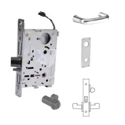 8270-12V Electrified Single Cylinder Mortise Lock Satin Chrome