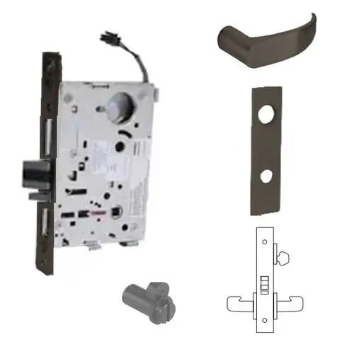 8271-12V Electrified Single Cylinder Mortise Lock Oil Rubbed Dark Bronze