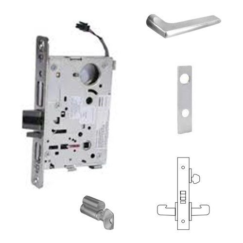 8271-12V Electrified Single Cylinder Mortise Lock Satin Chrome