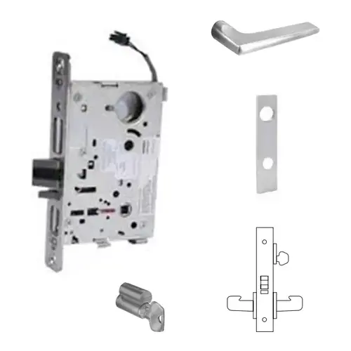 RX-8271-12V Electrified Single Cylinder Mortise Lock Satin Chrome